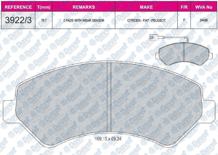 FERBE 45803 Fren Balatasi On Cift Fisli Aks Siz Ducato Boxer Jumper